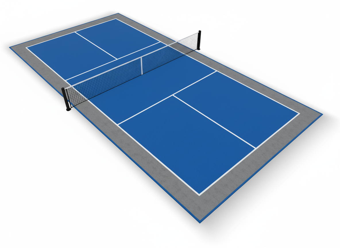 Terrain de pickleball 3D — modélisation officielle Open Courts